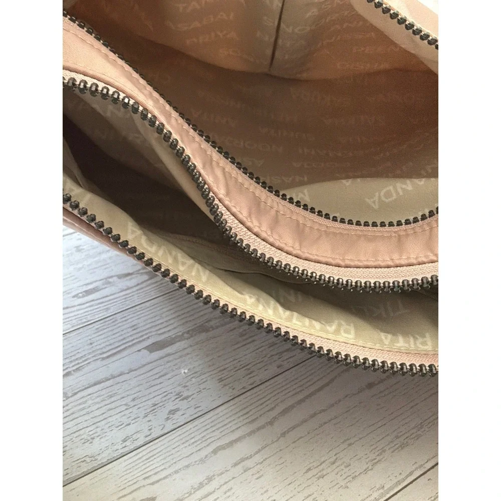 Aruna Mauve Pink Nylon Crossbody Bag Logo Strap Gorpcore Travel Utility